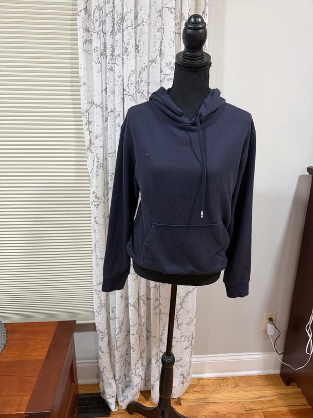 Tommy John Navy Blue Lightweight Hooded Sweatshirt